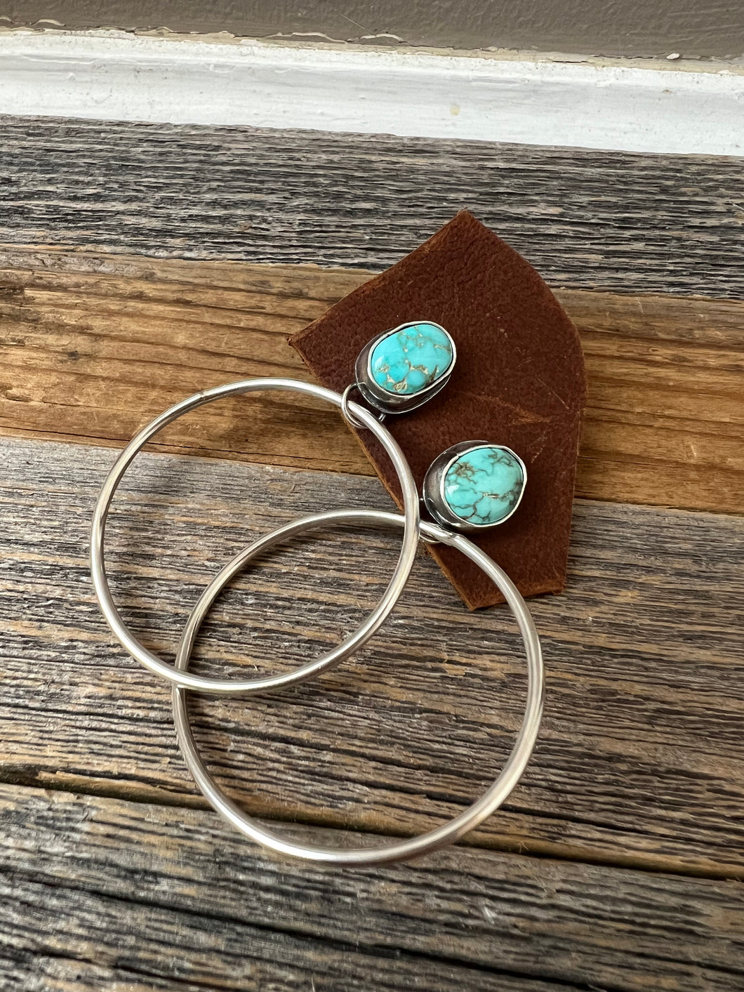 Turquoise Mountain Studs with Hoops