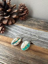 Load image into Gallery viewer, Royston Ribbon Nevada Turquoise Earrings - rustic sterling silver