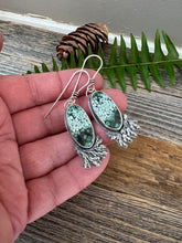 Load image into Gallery viewer, Polychrome Hubei and Silver conifer Earrings - sterling silver