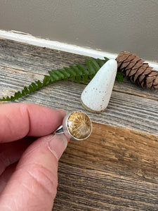 Fossil Coral ring - sterling silver, size 6
