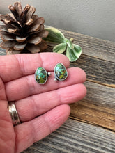Load image into Gallery viewer, Green Hubei Turquoise Studs