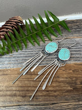 Load image into Gallery viewer, #8 Turquoise Earrings with sterling silver fringe