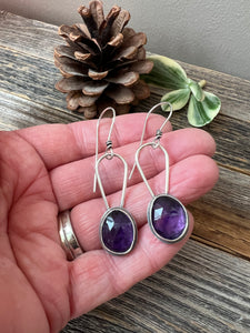 Amethyst Earrings - sterling silver dangles