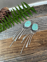 Load image into Gallery viewer, #8 Turquoise Earrings with sterling silver fringe