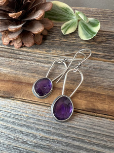 Amethyst Earrings - sterling silver dangles