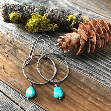 Load image into Gallery viewer, Nevada Turquoise on Stamped Sterling Silver Rings - Earrings