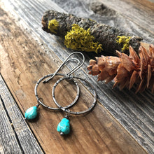 Load image into Gallery viewer, Nevada Turquoise on Stamped Sterling Silver Rings - Earrings