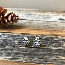 Load image into Gallery viewer, Tiny Silver Succulent Stud Earrings - sterling silver botanical jewelry