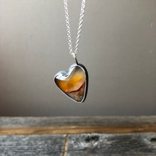 Load image into Gallery viewer, Apache Flame Agate Heart Pendant Necklace