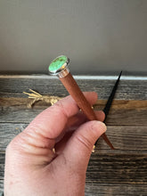 Load image into Gallery viewer, Sonoran Gold Turquoise and sterling silver tipped wooden hair stick