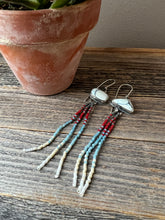 Load image into Gallery viewer, Bohemian Fringe Earrings - Pale Lavender Hubei Turquoise
