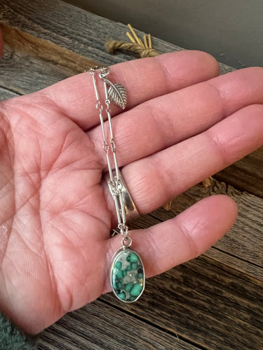 Calypso Variscite Pendant Necklace - 18 inch chain