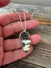 Load image into Gallery viewer, Aloe Variscite and Silver Succulent Pendant Necklace